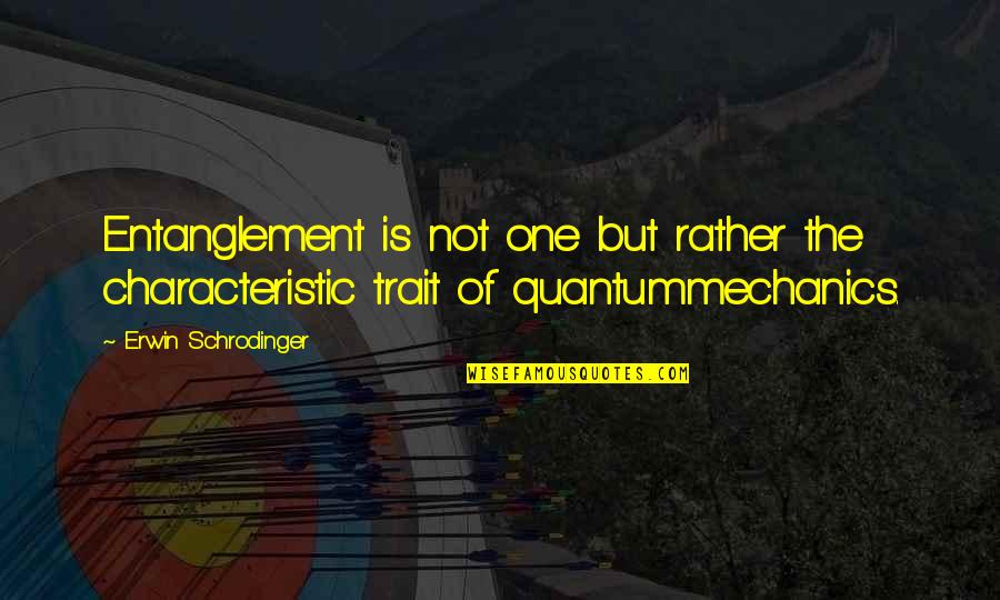 Bubbleman Bags Quotes By Erwin Schrodinger: Entanglement is not one but rather the characteristic