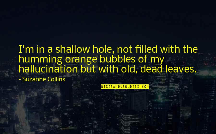 Bubbles For Quotes By Suzanne Collins: I'm in a shallow hole, not filled with