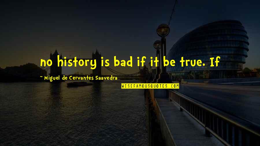 Bubblingly Quotes By Miguel De Cervantes Saavedra: no history is bad if it be true.