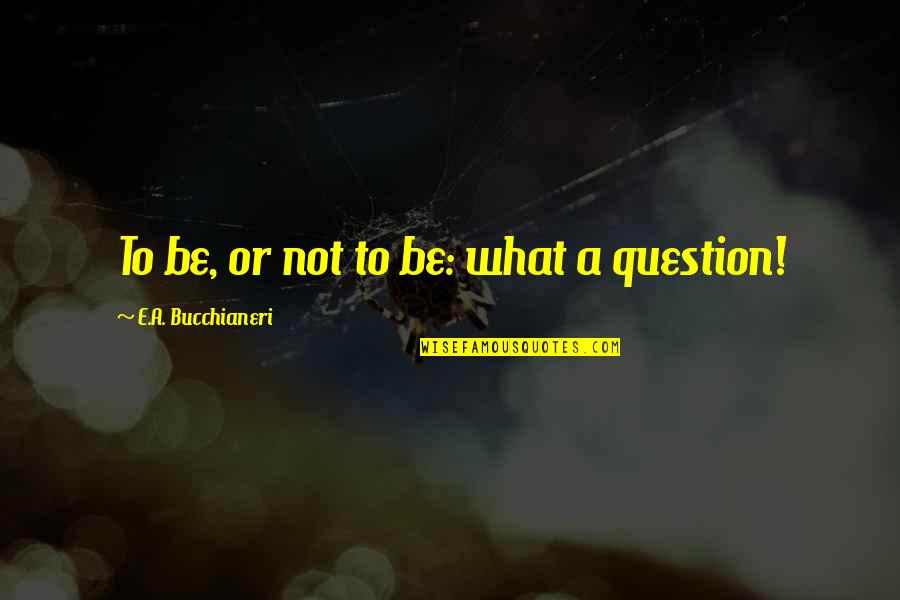 Bucchianeri Quotes By E.A. Bucchianeri: To be, or not to be: what a