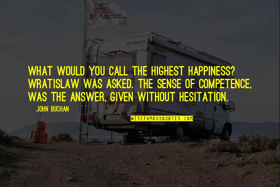Buchan's Quotes By John Buchan: What would you call the highest happiness? Wratislaw