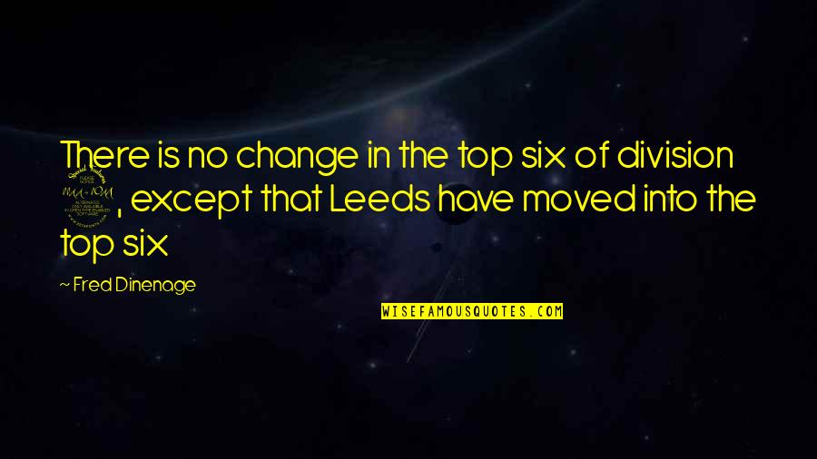 Buchbinder Warren Quotes By Fred Dinenage: There is no change in the top six Buchbinder Warren Quotes By Fred Dinenage: There is no change in the top six