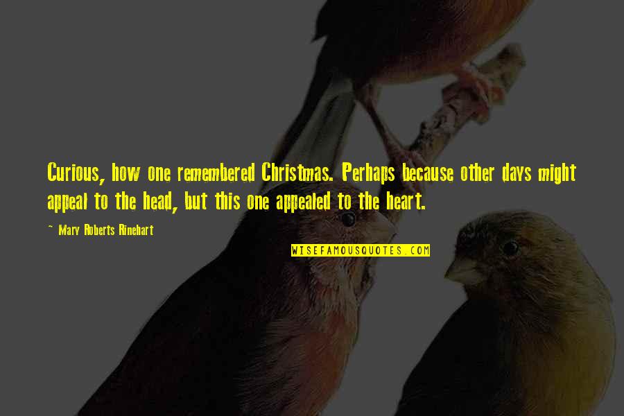 Buchfink Vogelstimme Quotes By Mary Roberts Rinehart: Curious, how one remembered Christmas. Perhaps because other