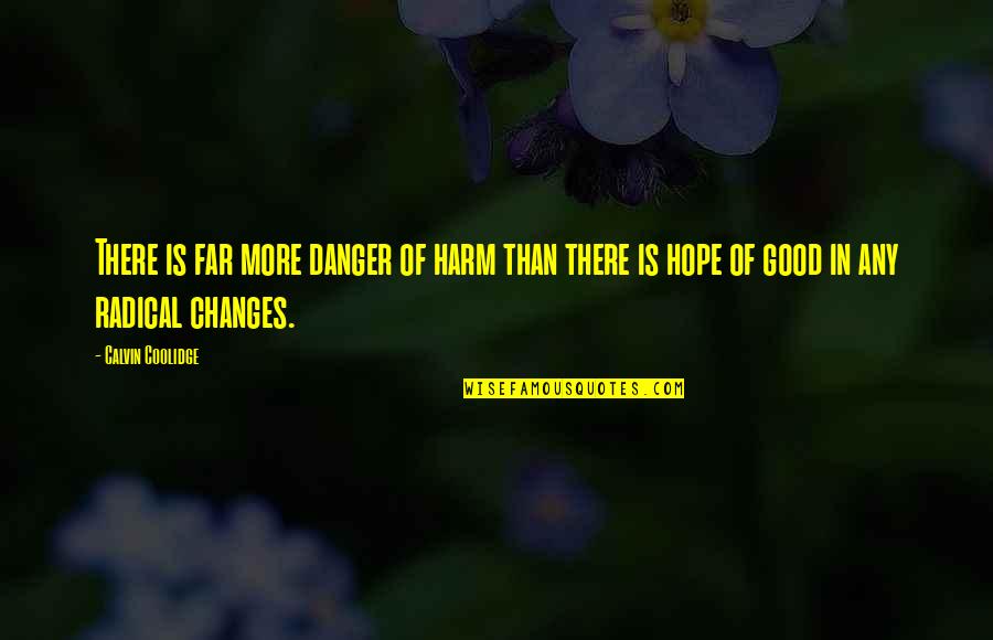Buchloh Art Quotes By Calvin Coolidge: There is far more danger of harm than Buchloh Art Quotes By Calvin Coolidge: There is far more danger of harm than