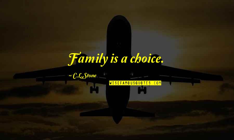 Buck Fever Quotes By C.L.Stone: Family is a choice.