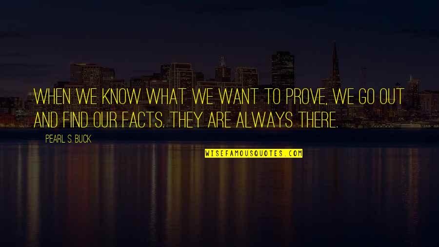 Buck Quotes By Pearl S. Buck: When we know what we want to prove,