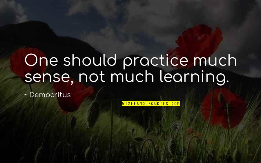 Buckcherry Crazy Quotes By Democritus: One should practice much sense, not much learning.