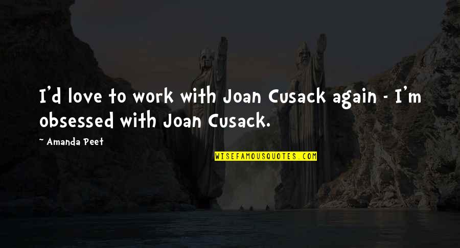 Bucketful Of Building Quotes By Amanda Peet: I'd love to work with Joan Cusack again