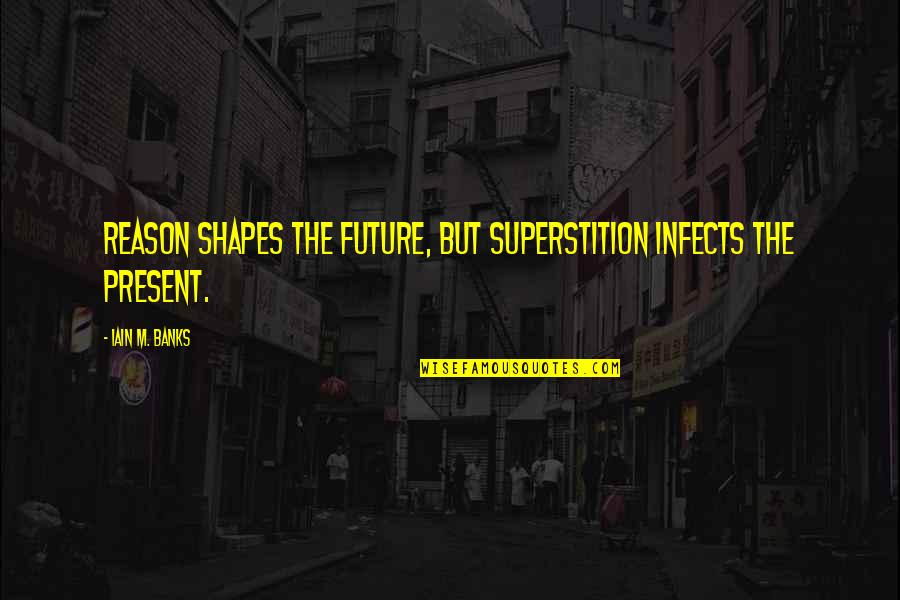 Buckets Basketball Quotes By Iain M. Banks: Reason shapes the future, but superstition infects the