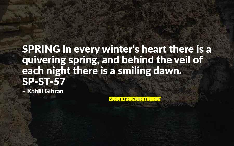 Bucking Bulls Quotes By Kahlil Gibran: SPRING In every winter's heart there is a