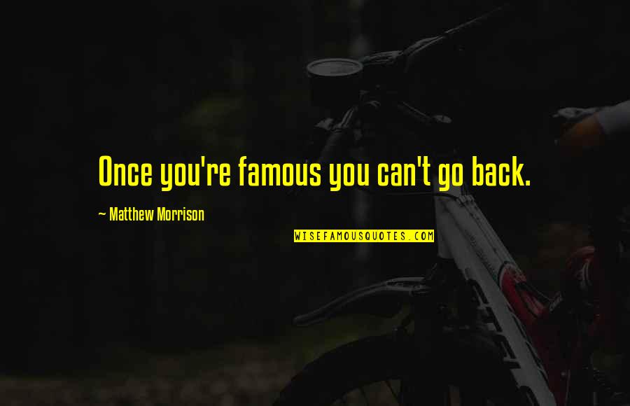 Buckstone House Quotes By Matthew Morrison: Once you're famous you can't go back.