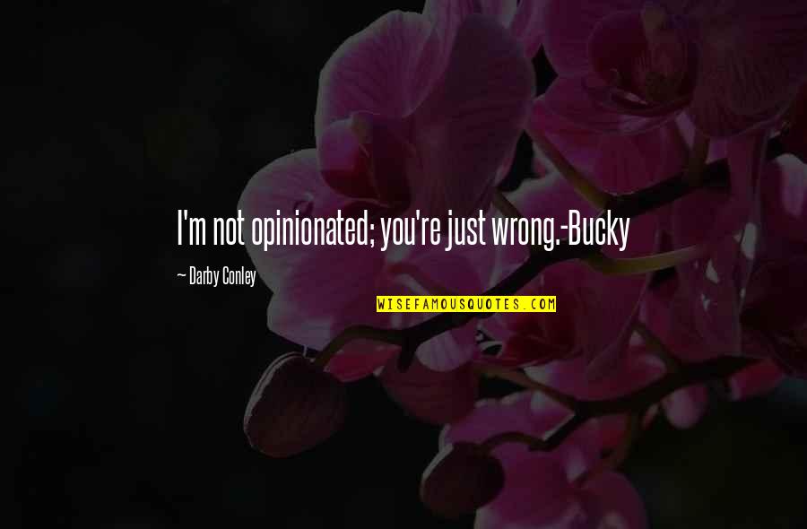 Bucky's Quotes By Darby Conley: I'm not opinionated; you're just wrong.-Bucky