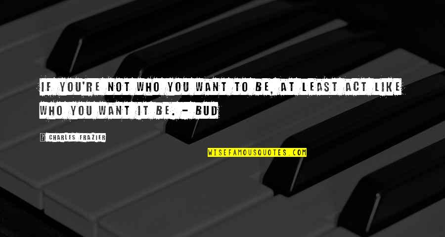 Bud Quotes By Charles Frazier: If you're not who you want to be,