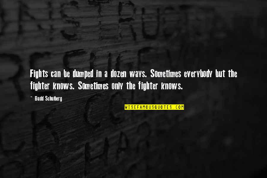 Budd Quotes By Budd Schulberg: Fights can be dumped in a dozen ways. Budd Quotes By Budd Schulberg: Fights can be dumped in a dozen ways.