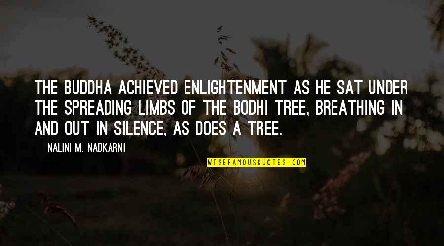 Buddha Enlightenment Quotes By Nalini M. Nadkarni: The Buddha achieved enlightenment as he sat under