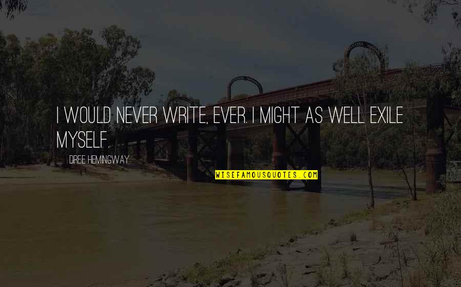 Buddha Eternal Quotes By Dree Hemingway: I would never write, ever. I might as