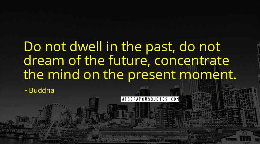 Buddha quotes: Do not dwell in the past, do not dream of the future, concentrate the mind on the present moment.