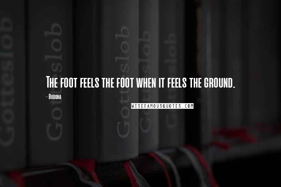 Buddha quotes: The foot feels the foot when it feels the ground.