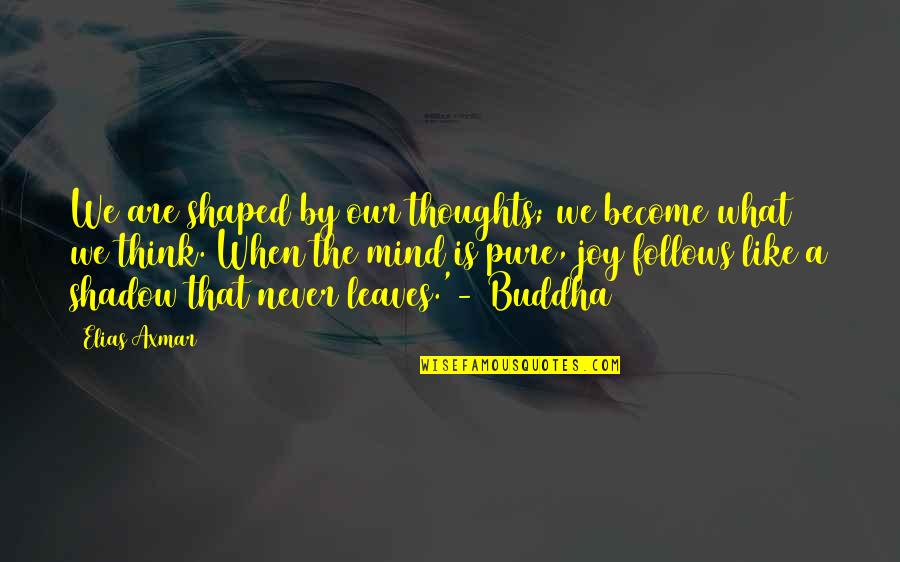 Buddha Quotes By Elias Axmar: We are shaped by our thoughts; we become