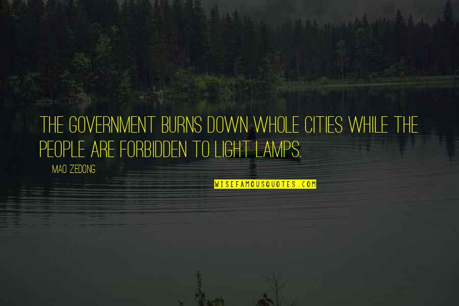 Buddha The Cat Quotes By Mao Zedong: The government burns down whole cities while the