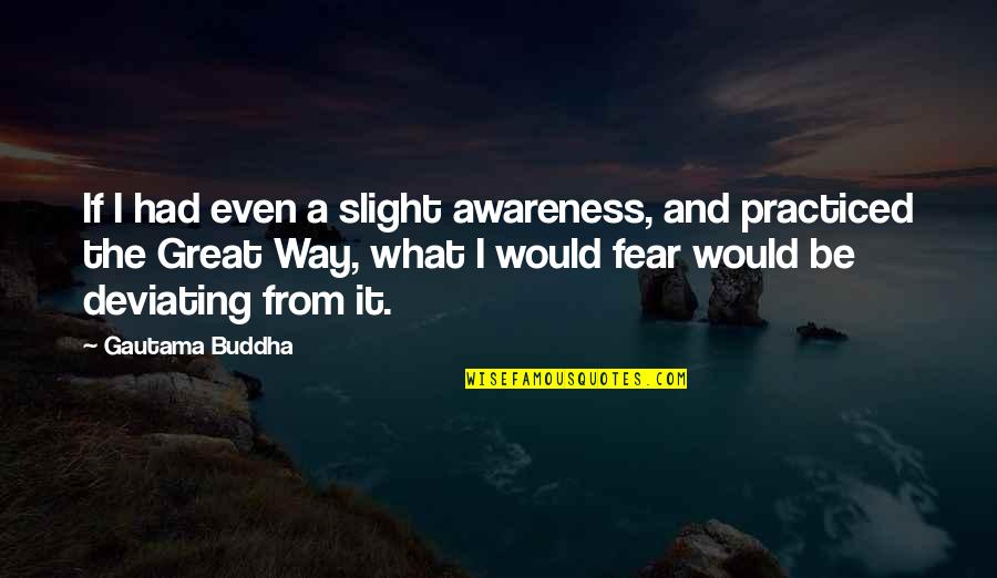 Buddha The Great Quotes By Gautama Buddha: If I had even a slight awareness, and