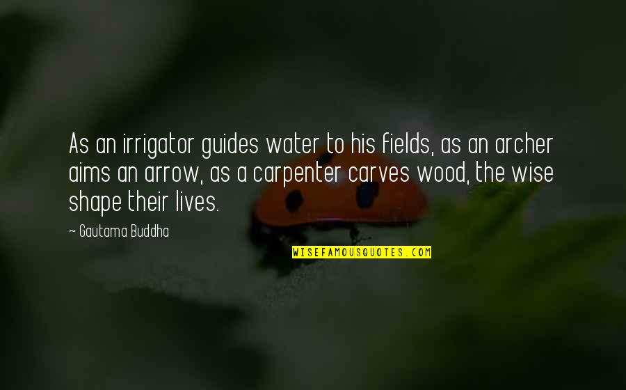 Buddha Wise Quotes By Gautama Buddha: As an irrigator guides water to his fields, Buddha Wise Quotes By Gautama Buddha: As an irrigator guides water to his fields,