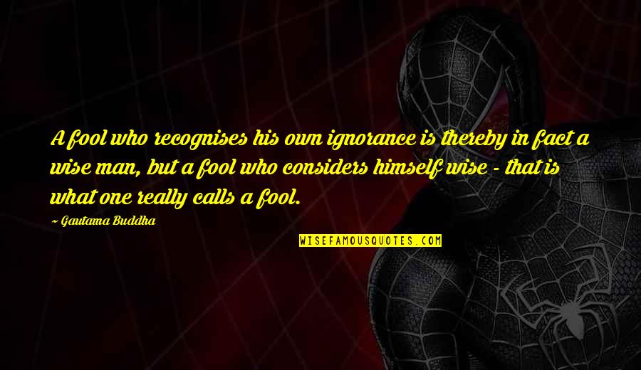 Buddha Wise Quotes By Gautama Buddha: A fool who recognises his own ignorance is Buddha Wise Quotes By Gautama Buddha: A fool who recognises his own ignorance is