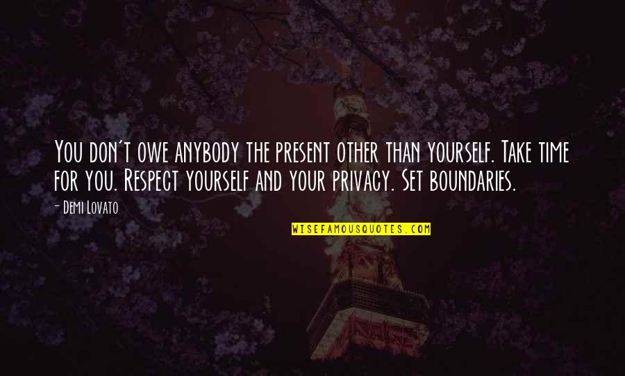 Buddham Quotes By Demi Lovato: You don't owe anybody the present other than