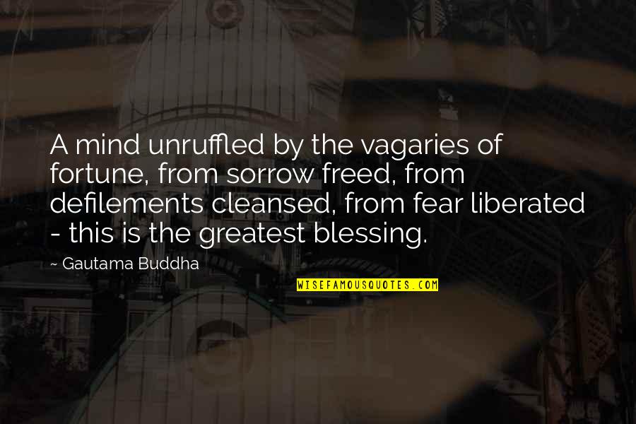 Buddha's Greatest Quotes By Gautama Buddha: A mind unruffled by the vagaries of fortune,