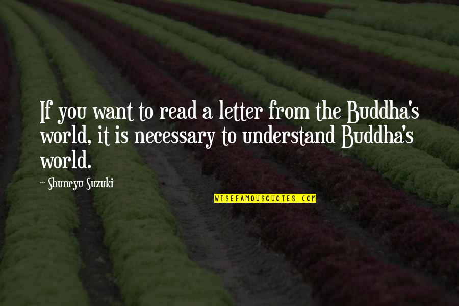 Buddha's Quotes By Shunryu Suzuki: If you want to read a letter from