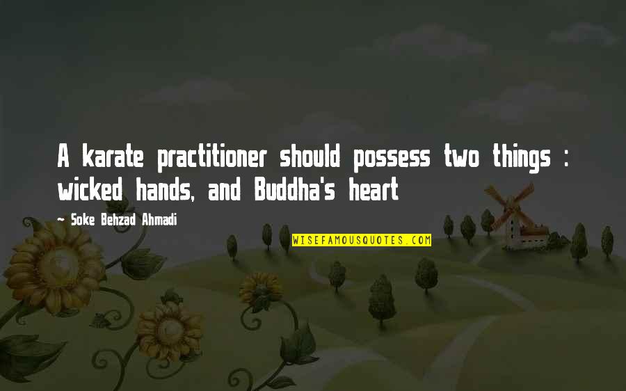 Buddha's Quotes By Soke Behzad Ahmadi: A karate practitioner should possess two things :