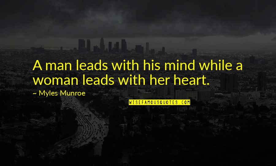 Buddhism Detachment Quotes By Myles Munroe: A man leads with his mind while a