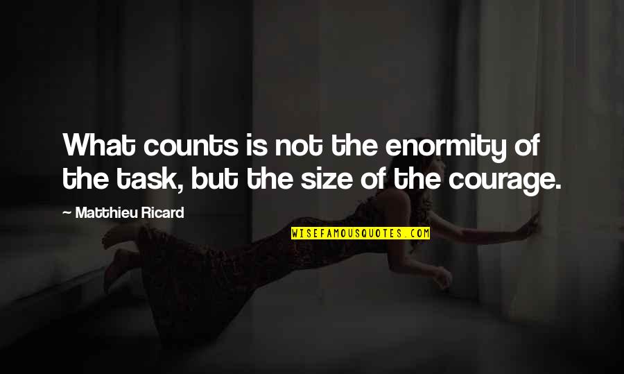 Buddhism Suffering Quotes By Matthieu Ricard: What counts is not the enormity of the