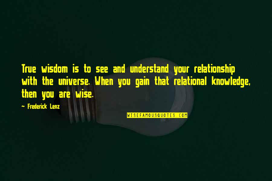 Buddhism Wisdom Quotes By Frederick Lenz: True wisdom is to see and understand your