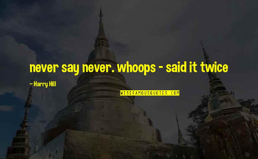 Buddhist Philosophy Quotes By Harry Hill: never say never. whoops - said it twice