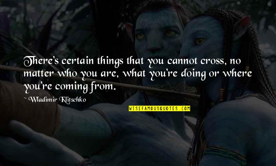 Buddhist Psychotherapy Quotes By Wladimir Klitschko: There's certain things that you cannot cross, no