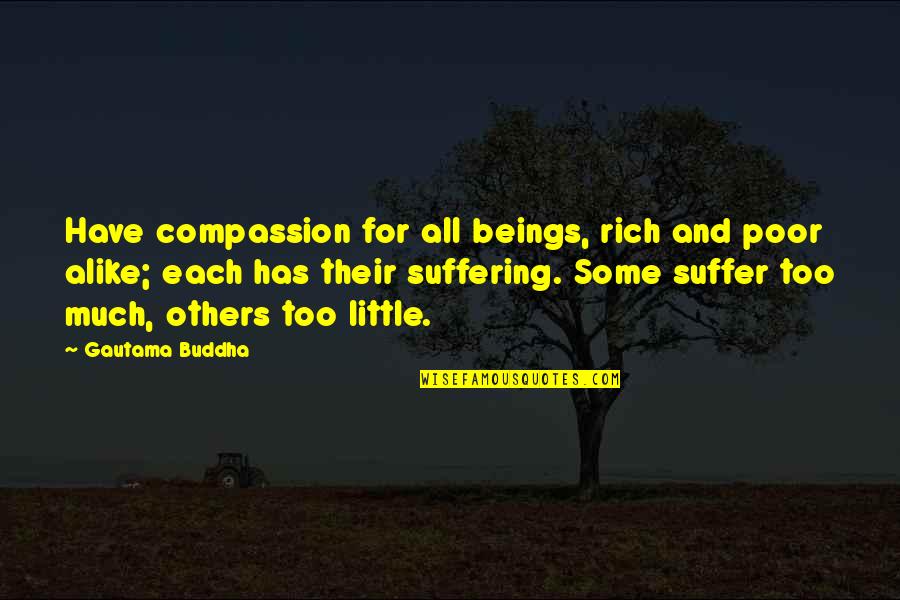 Buddhist Suffering Quotes By Gautama Buddha: Have compassion for all beings, rich and poor