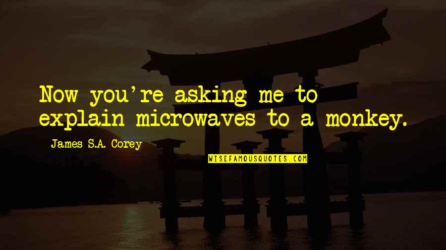 Buddy Kane Quotes By James S.A. Corey: Now you're asking me to explain microwaves to Buddy Kane Quotes By James S.A. Corey: Now you're asking me to explain microwaves to