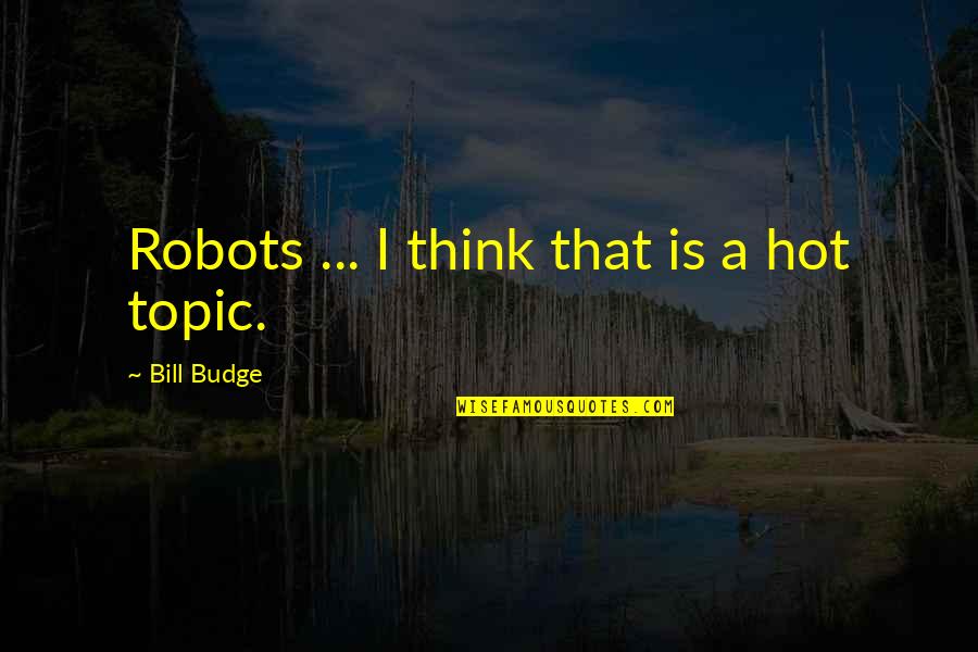 Budge Quotes By Bill Budge: Robots ... I think that is a hot