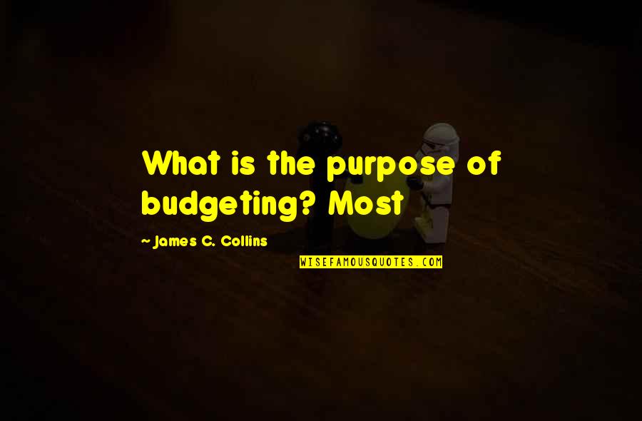 Budgeting Quotes By James C. Collins: What is the purpose of budgeting? Most