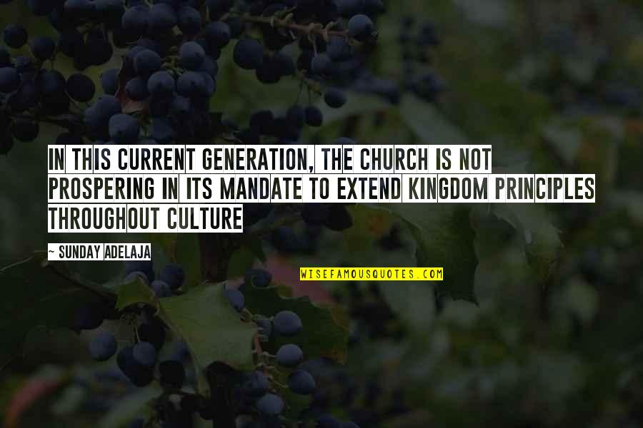 Budoff And Ross Quotes By Sunday Adelaja: In this current generation, the church is not Budoff And Ross Quotes By Sunday Adelaja: In this current generation, the church is not