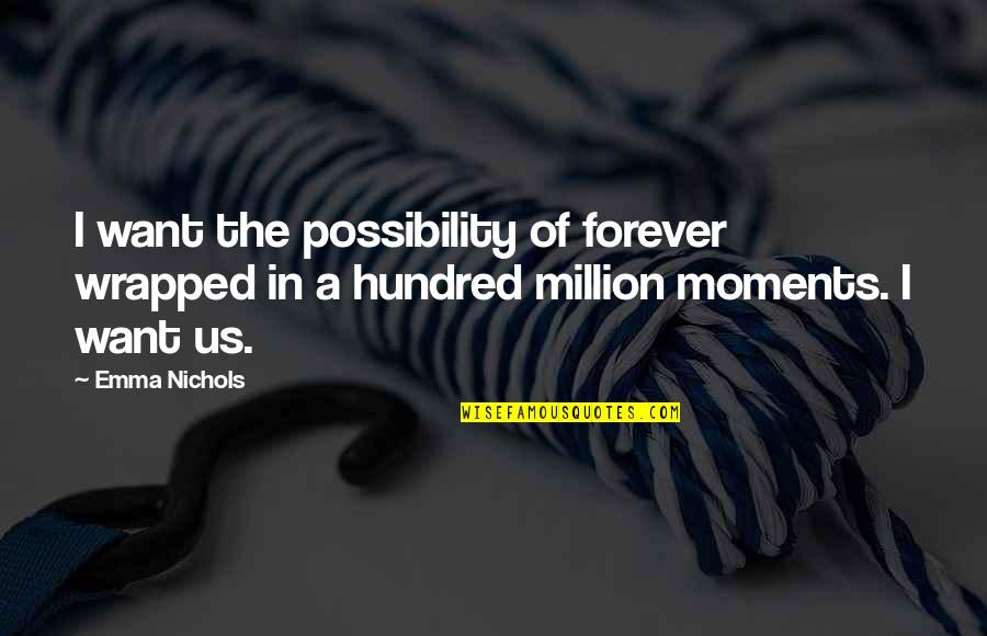 Budu Hamuduruwo Quotes By Emma Nichols: I want the possibility of forever wrapped in