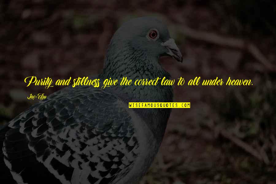Budworth Mere Quotes By Lao-Tzu: Purity and stillness give the correct law to