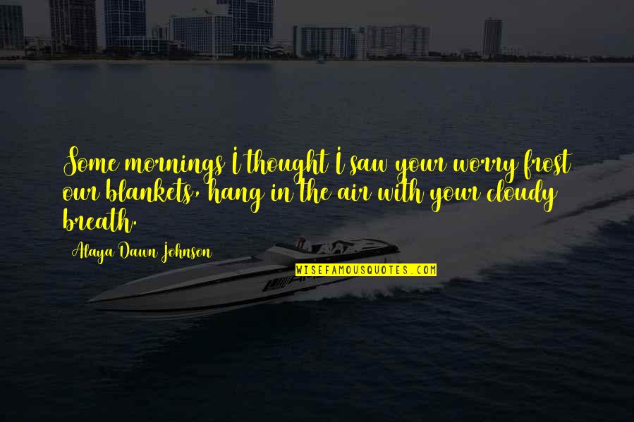 Buenos Modales Quotes By Alaya Dawn Johnson: Some mornings I thought I saw your worry