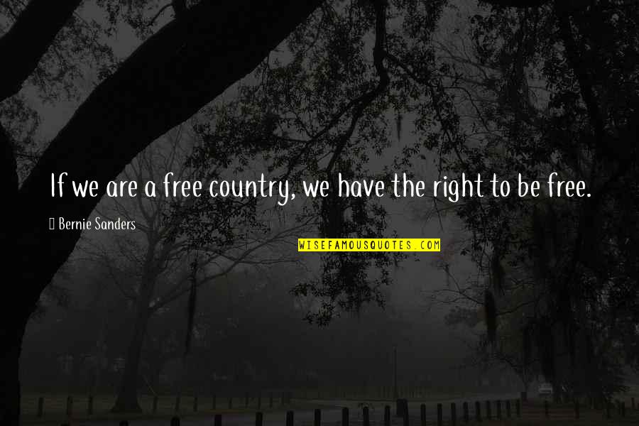 Buerger Allen Quotes By Bernie Sanders: If we are a free country, we have