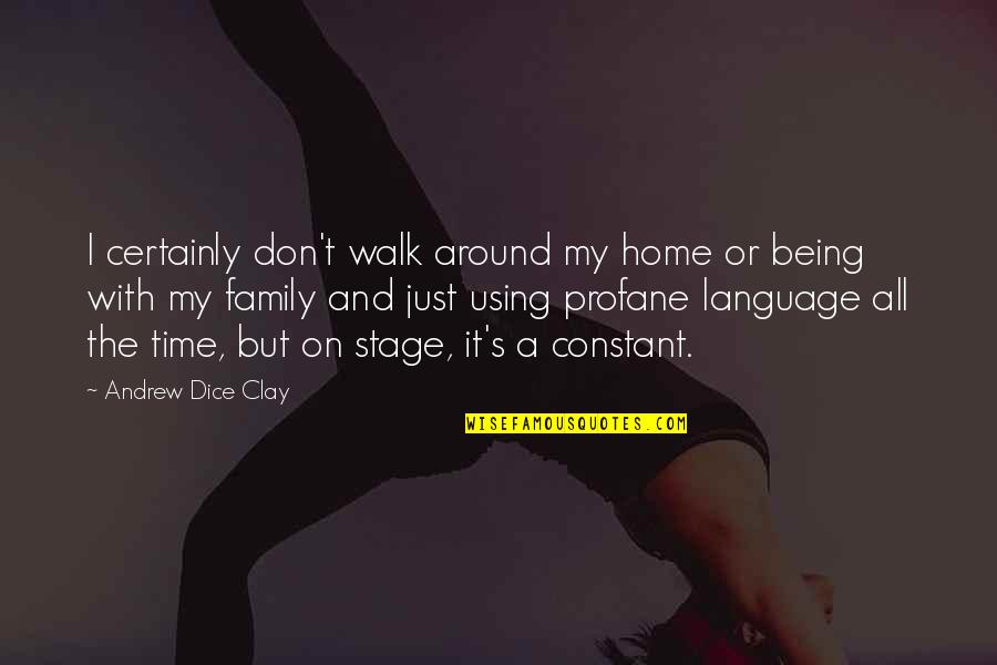 Buffaloed Quotes By Andrew Dice Clay: I certainly don't walk around my home or