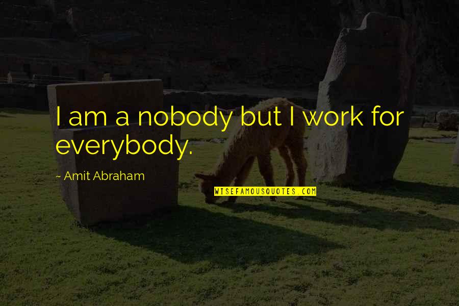Buffat Cabin Quotes By Amit Abraham: I am a nobody but I work for