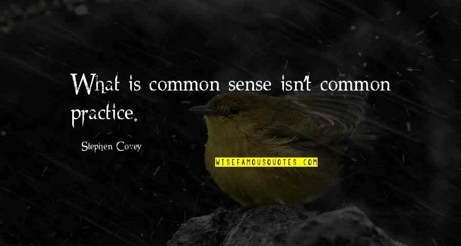 Buffery Quotes By Stephen Covey: What is common sense isn't common practice.