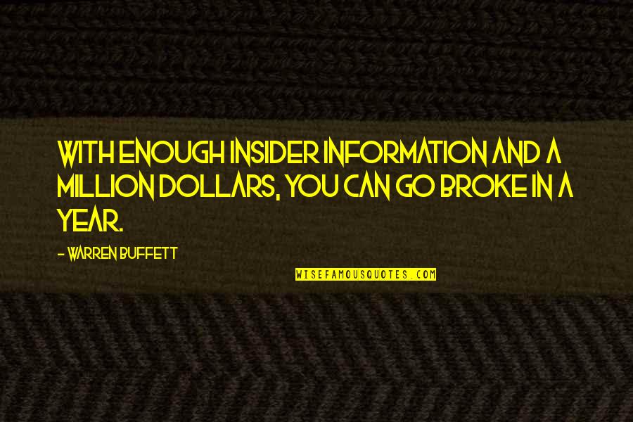 Buffett Investing Quotes By Warren Buffett: With enough insider information and a million dollars,