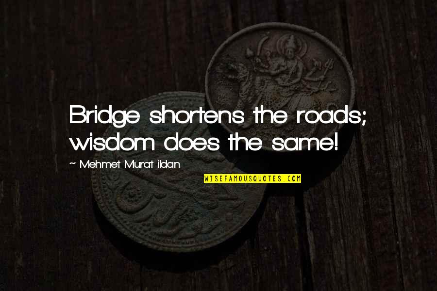 Buffy Amends Quotes By Mehmet Murat Ildan: Bridge shortens the roads; wisdom does the same!